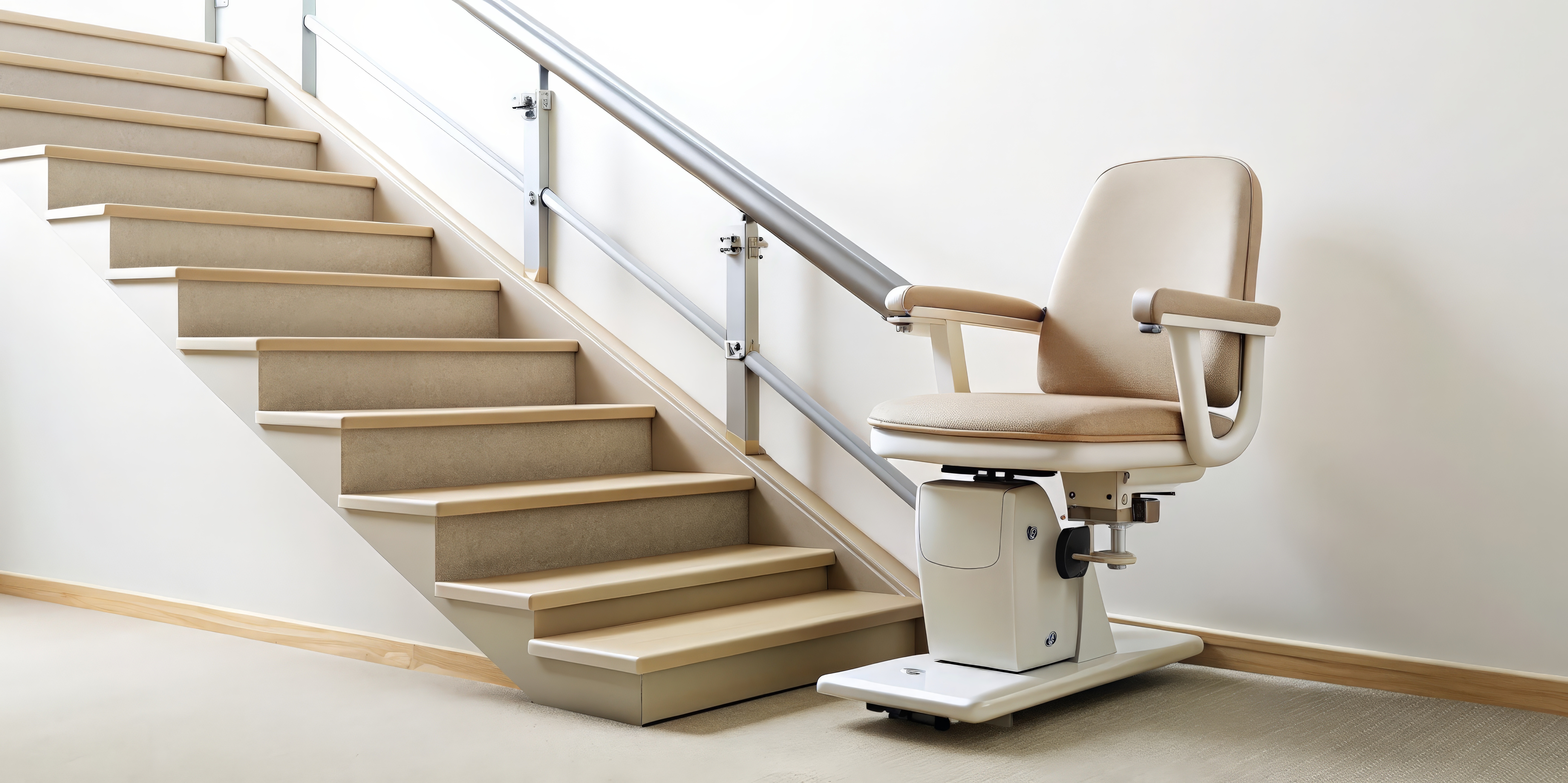 Barrierefreie Treppe mit einem Treppenlift